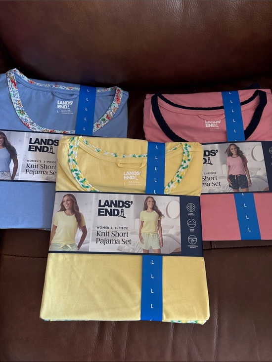 Lands' End Other - Lands' End Women's Short Sleeve Knit Pajama Sets in Yellow, Blue, Pink
